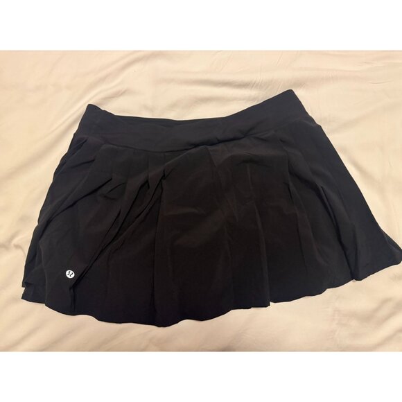 LULULEMON BLACK WOMENS SKIRT SKORTS TENNIS SIDE PLEAT SZ 12 - Picture 3 of 3